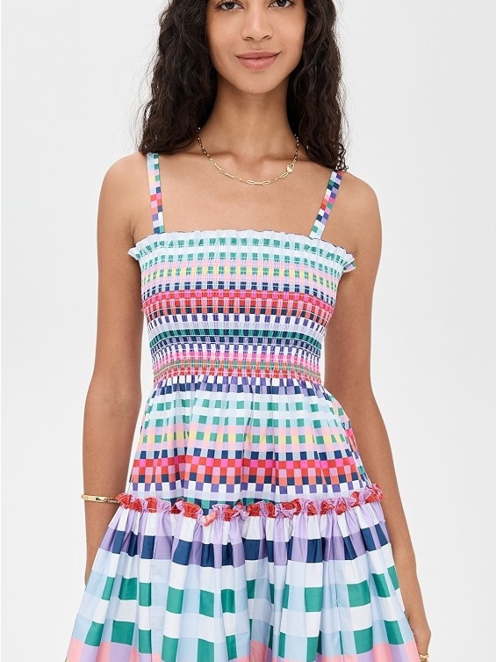 NWOT Hill House The Seraphina Mini Nap Dress Size Large Multi Gingham Color
